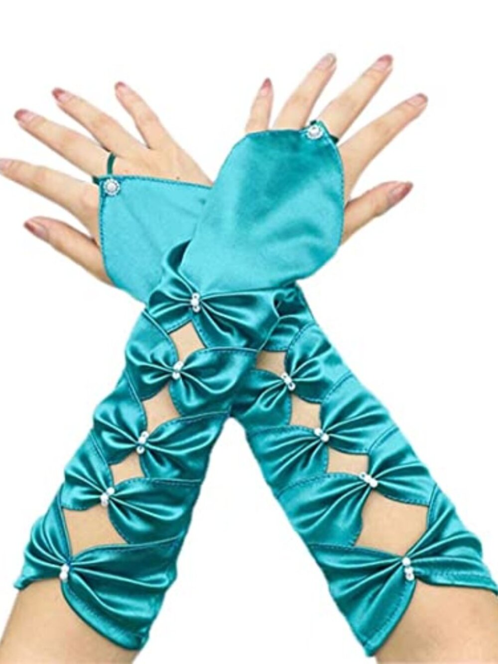 New - Women's Long Satin Opera Gloves - Evening Party & Stage 1920s Style
